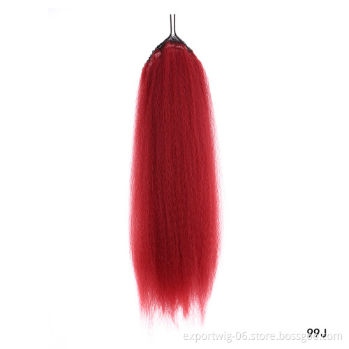 Drawstring Ponytail Hair Extension Clip Synthetic Afro Kinky Long Straight Ponytail Hairpieces Elastic Band Comb Heat Resistant